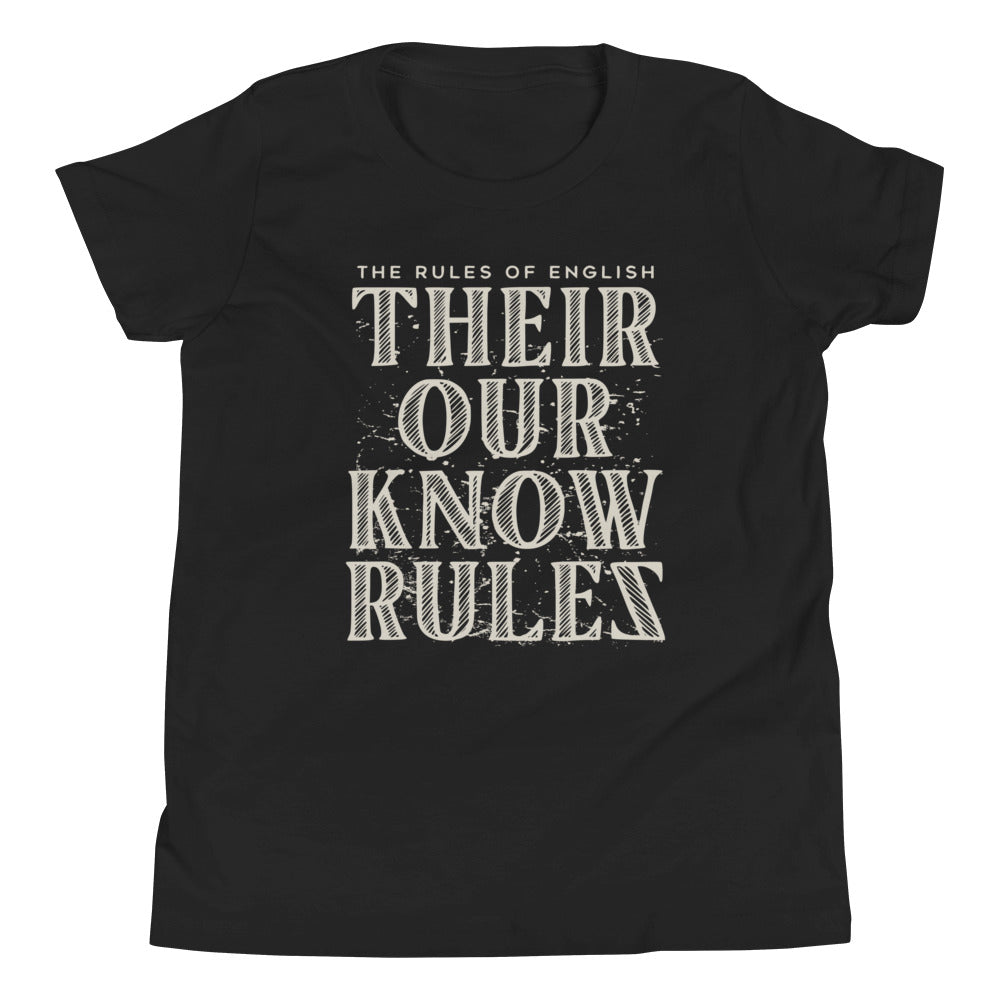 Their Our Know Rules Kid's Youth Tee Hoodie, Sweatshirt | PureTeeCo.com (Image 1)