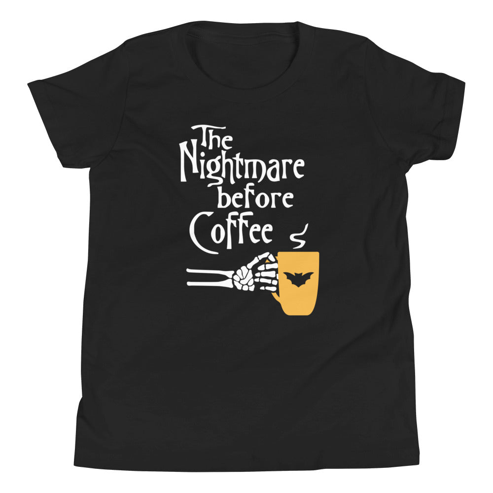 The Nightmare Before Coffee Kid's Youth Tee Hoodie, Sweatshirt | PureTeeCo.com (Image 1)