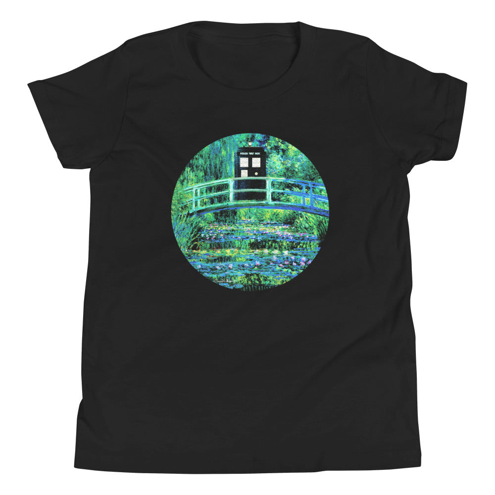 Water Lilies Police Box Kid's Youth Tee Hoodie, Sweatshirt | PureTeeCo.com (Image 2)