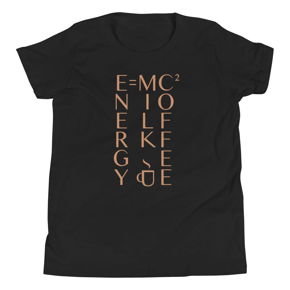 Energy Equals Milk Times Coffee Squared Kid's Youth Tee Hoodie, Sweatshirt | PureTeeCo.com (Image 2)