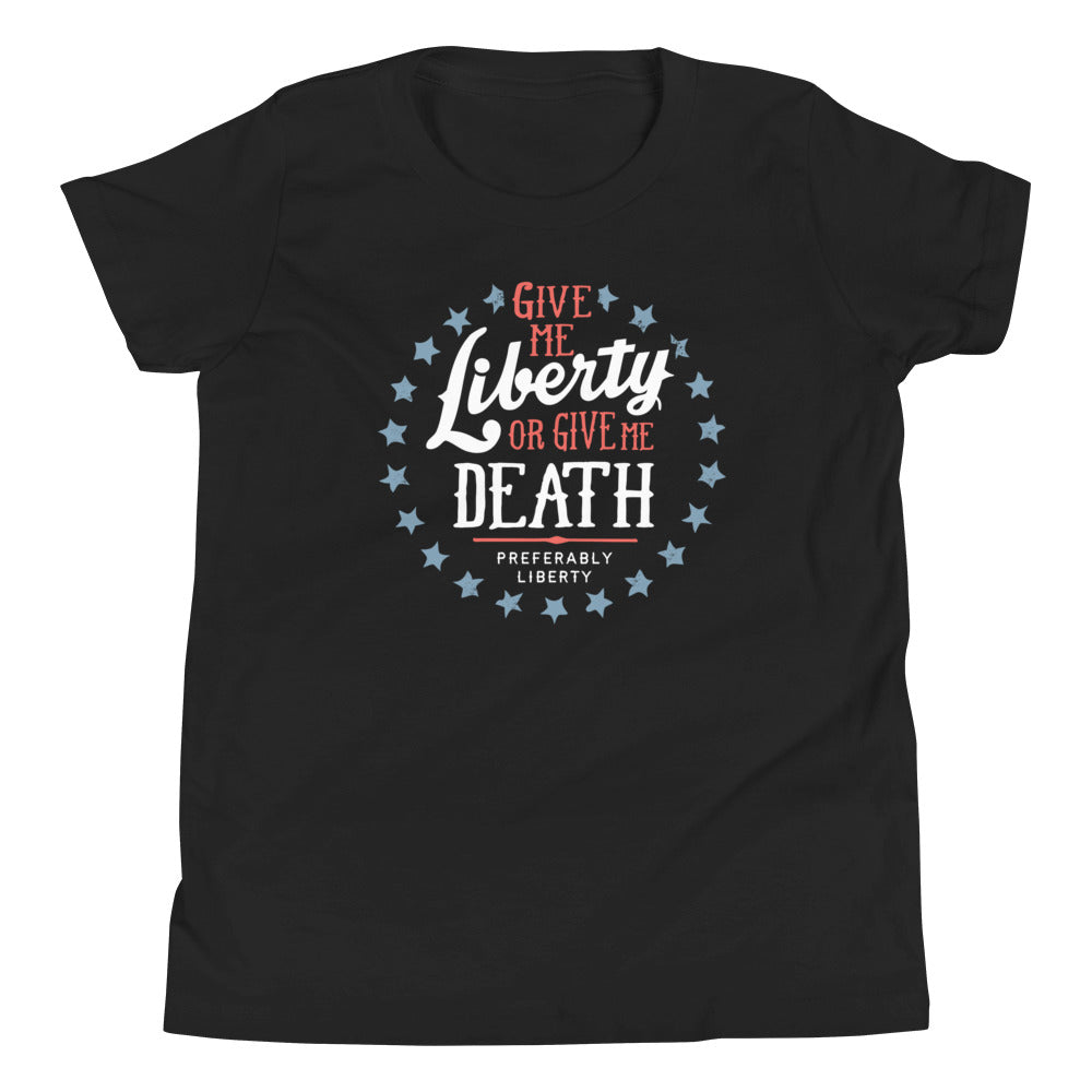 Liberty Or Death, Preferably Liberty Kid's Youth Tee Hoodie, Sweatshirt | PureTeeCo.com (Image 1)