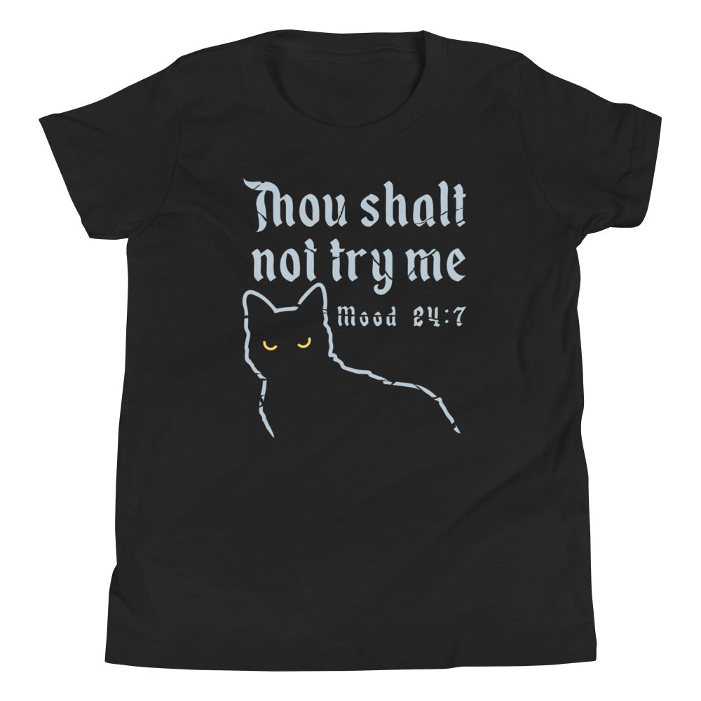 Thou Shalt Not Try Me Kid's Youth Tee Hoodie, Sweatshirt | PureTeeCo.com (Image 1)