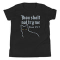 Thou Shalt Not Try Me Kid's Youth Tee Hoodie, Sweatshirt | PureTeeCo.com (Image 1)