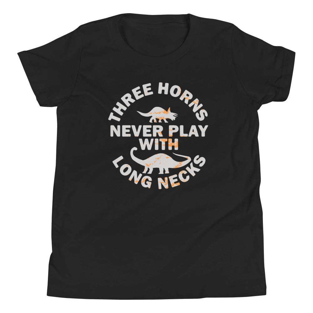 Three Horns Never Play With Long Necks Kid's Youth Tee Hoodie, Sweatshirt | PureTeeCo.com (Image 1)