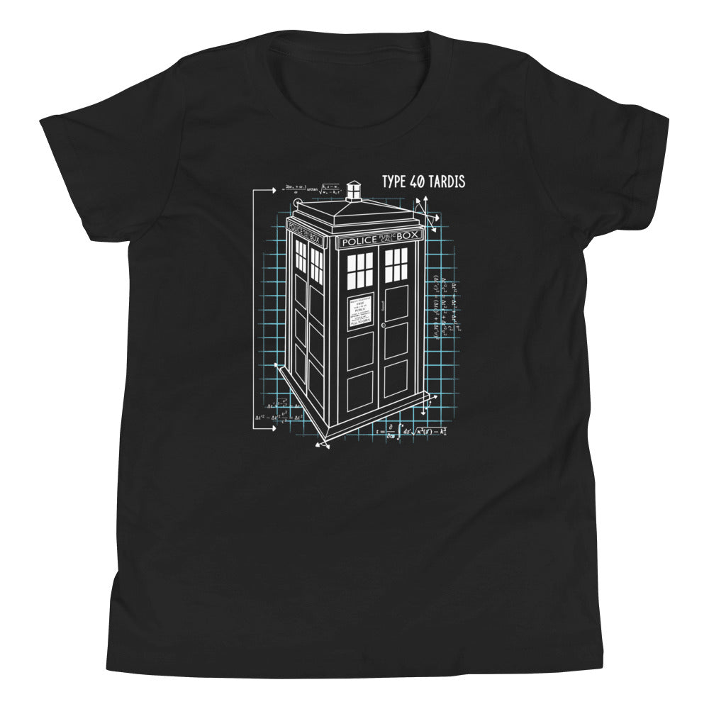 Type 40 Tardis Kid's Youth Tee Hoodie, Sweatshirt | PureTeeCo.com (Image 2)