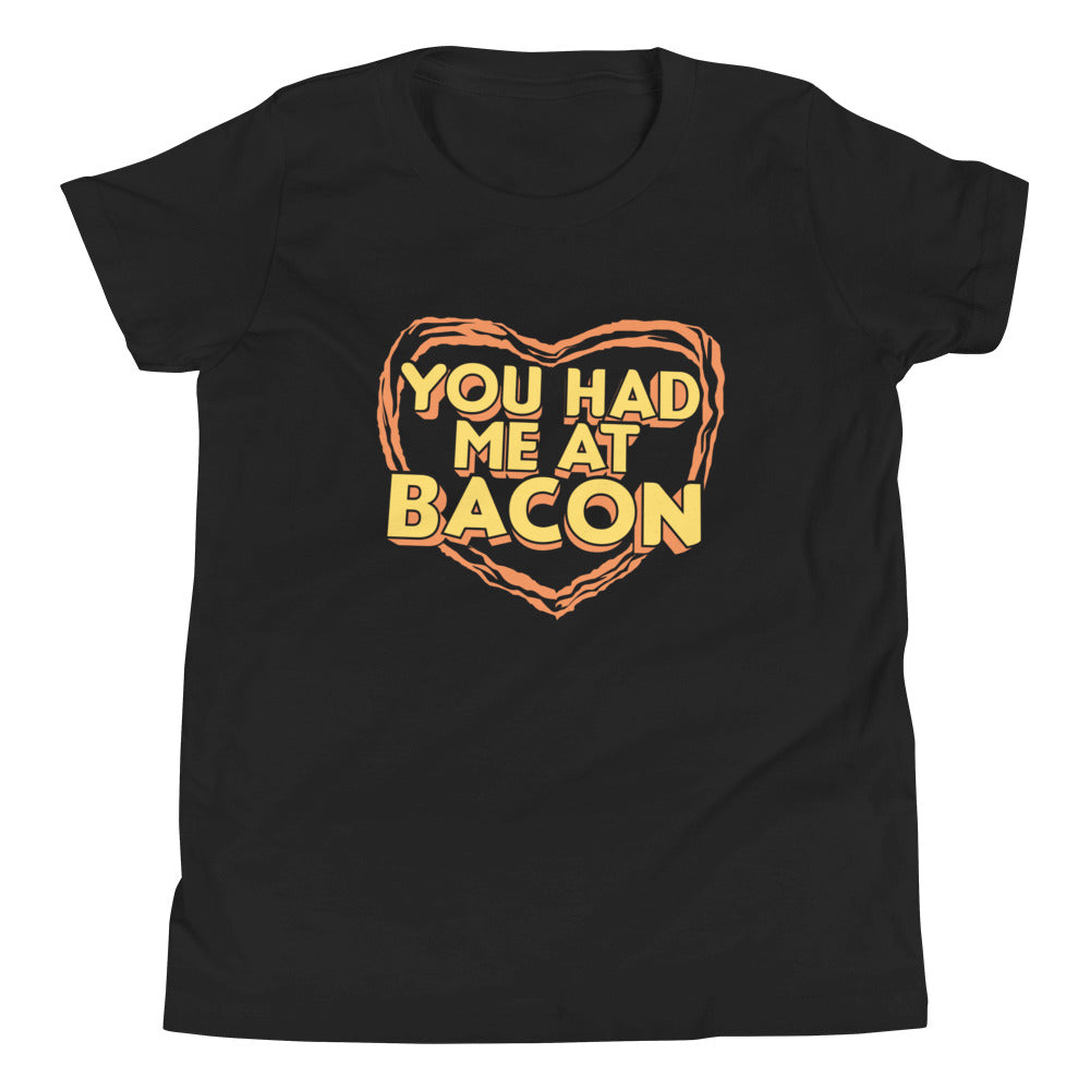 You Had Me At Bacon Kid's Youth Tee Hoodie, Sweatshirt | PureTeeCo.com (Image 1)