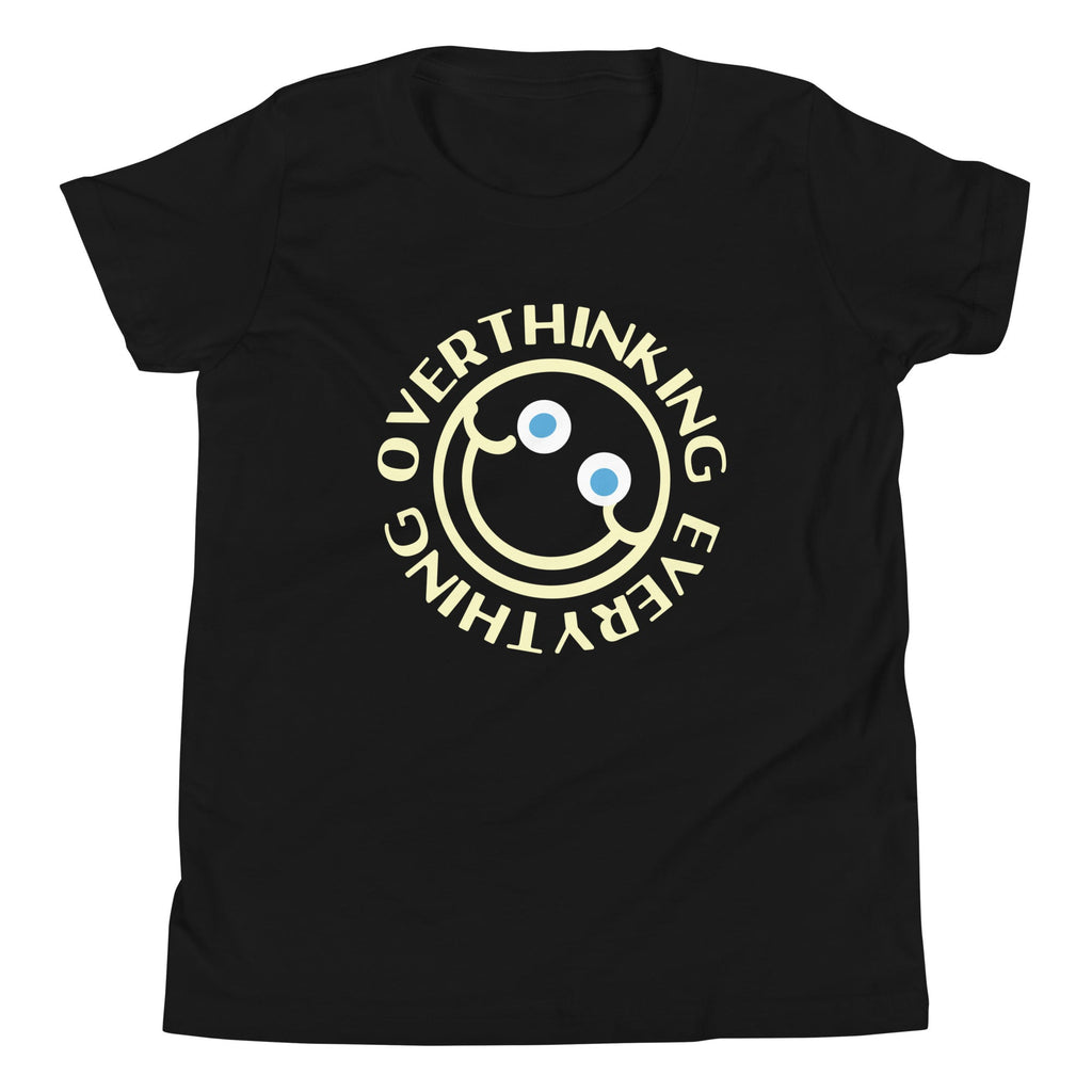 Overthinking Everything Kid's Youth Tee Hoodie, Sweatshirt | PureTeeCo.com (Image 2)