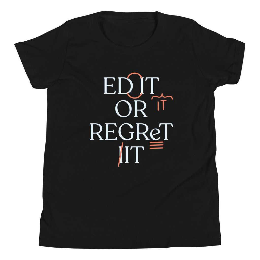 Edit Or Regret It Kid's Youth Tee Hoodie, Sweatshirt | PureTeeCo.com (Image 2)