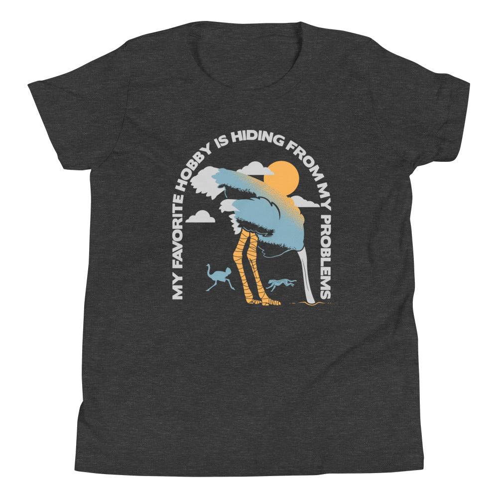 My Favorite Hobby Is Hiding From My Problems Kid's Youth Tee Hoodie, Sweatshirt | PureTeeCo.com (Image 3)