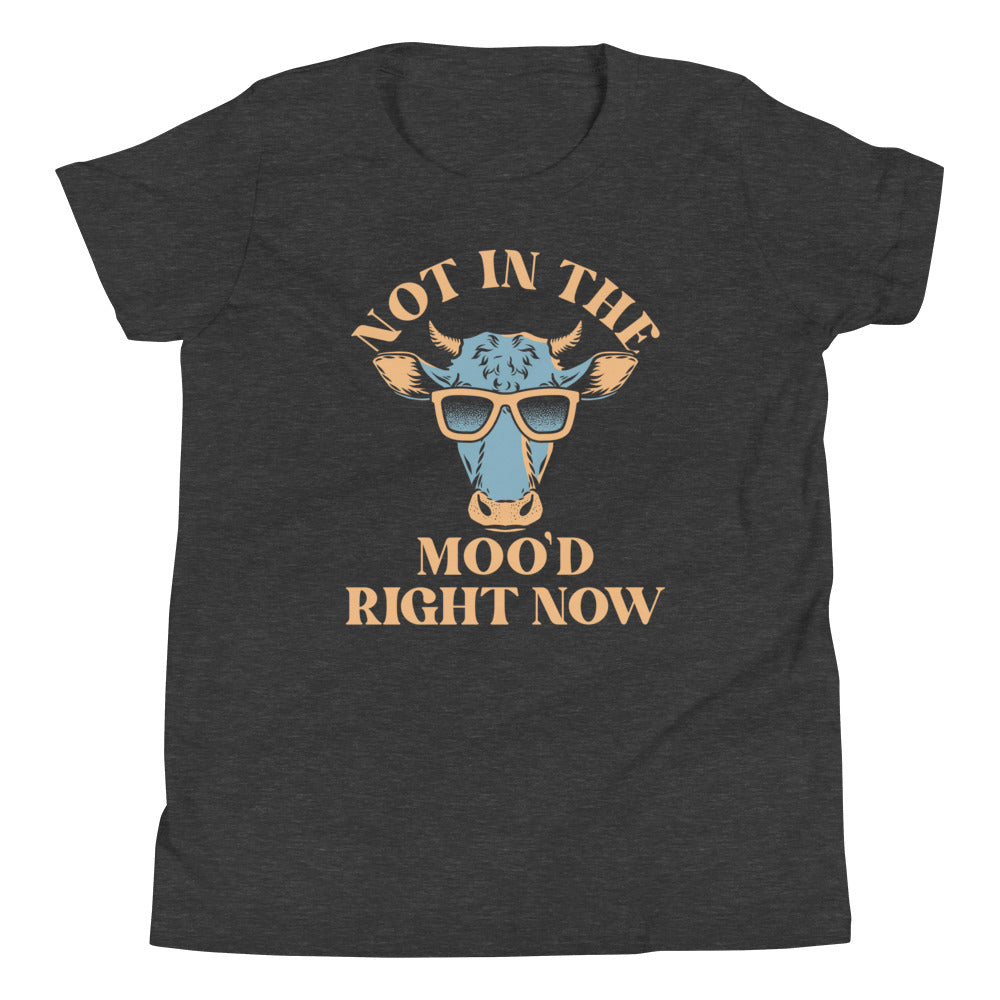 Not In The Moo'd Right Now Kid's Youth Tee Hoodie, Sweatshirt | PureTeeCo.com (Image 3)