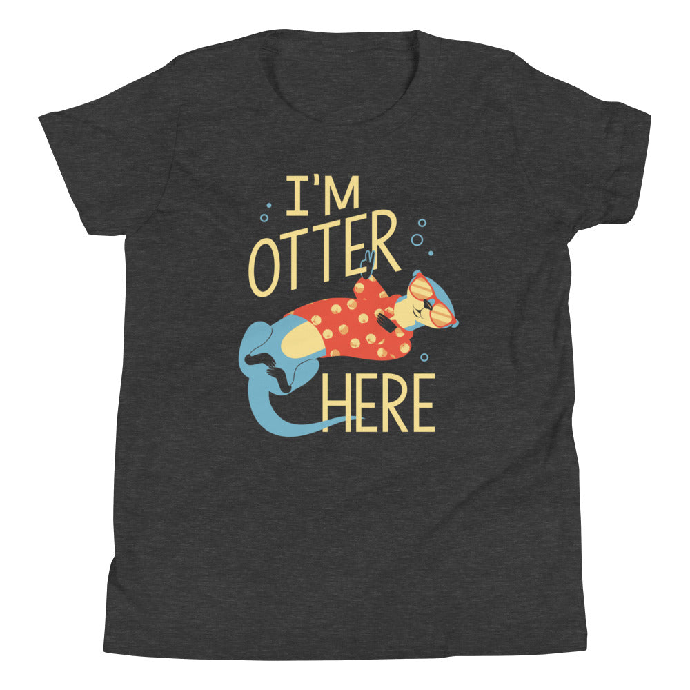 I'm Otter Here Kid's Youth Tee Hoodie, Sweatshirt | PureTeeCo.com (Image 4)