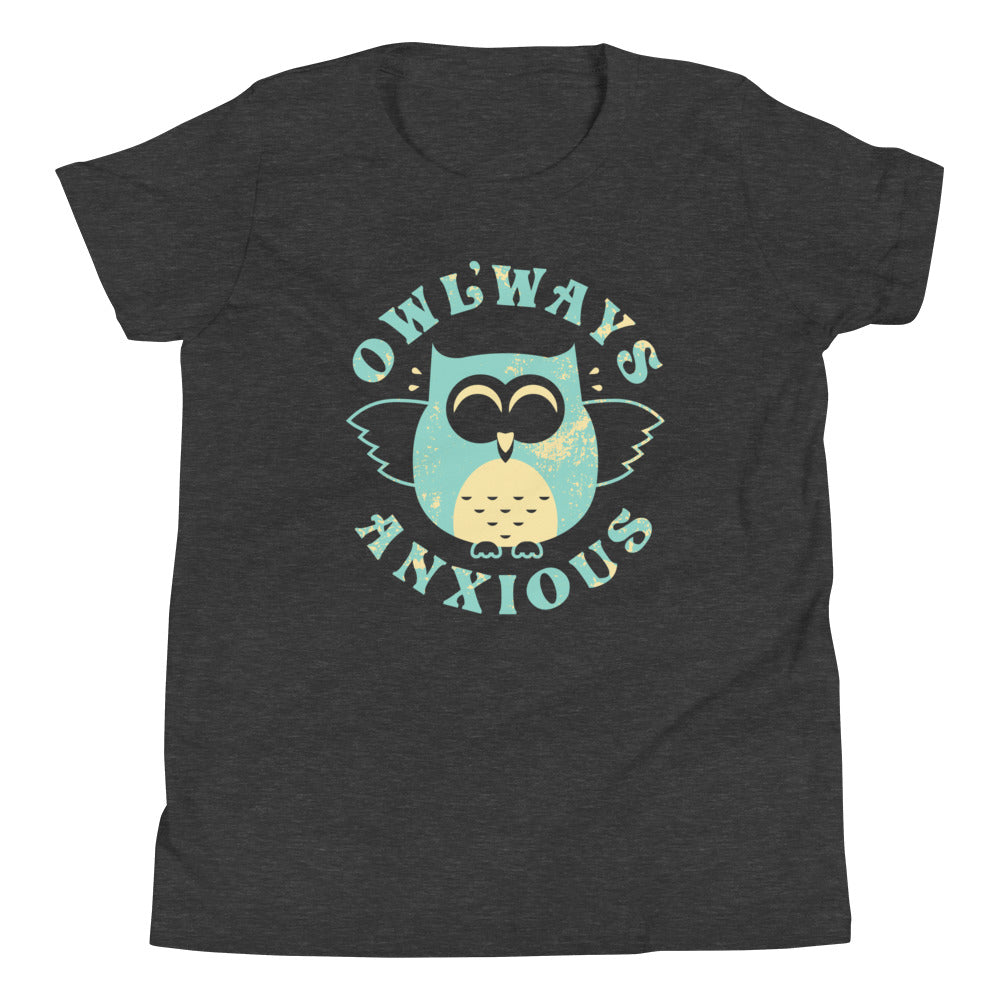 Owlways Anxious Kid's Youth Tee Hoodie, Sweatshirt | PureTeeCo.com (Image 3)