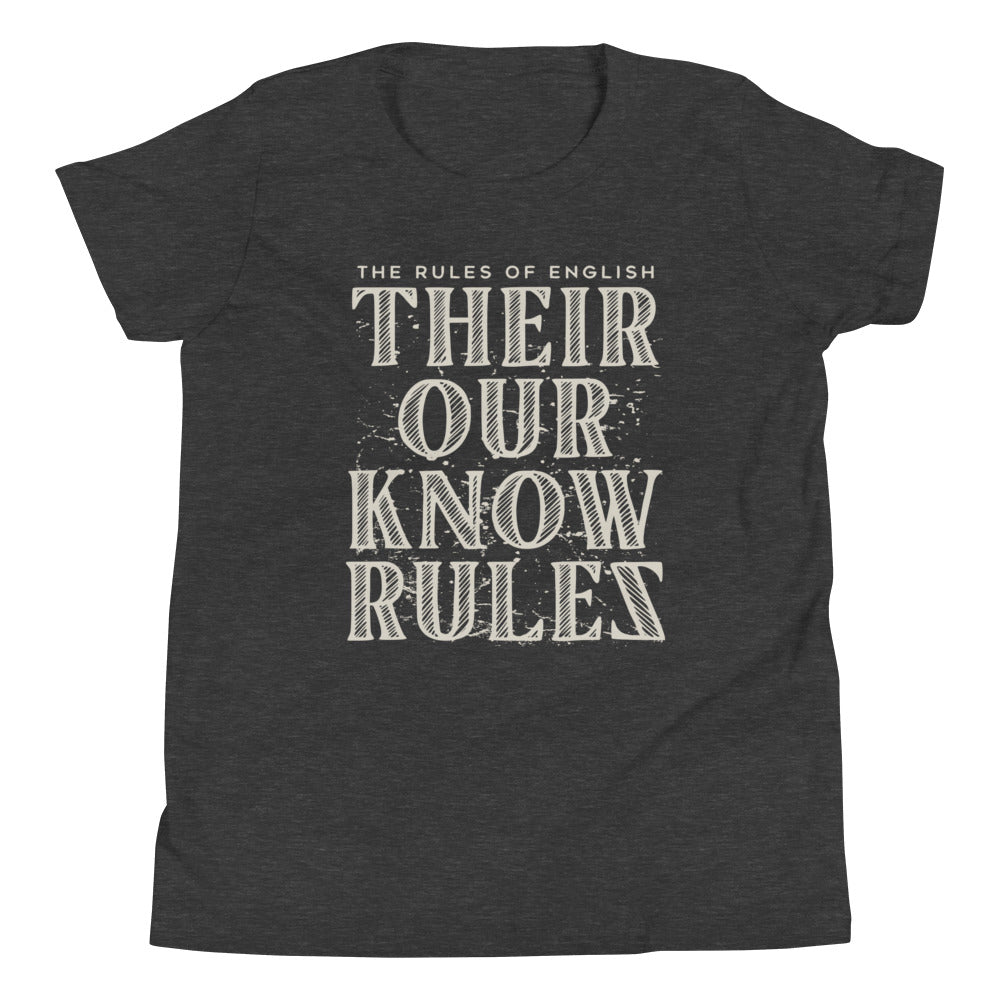Their Our Know Rules Kid's Youth Tee Hoodie, Sweatshirt | PureTeeCo.com (Image 3)