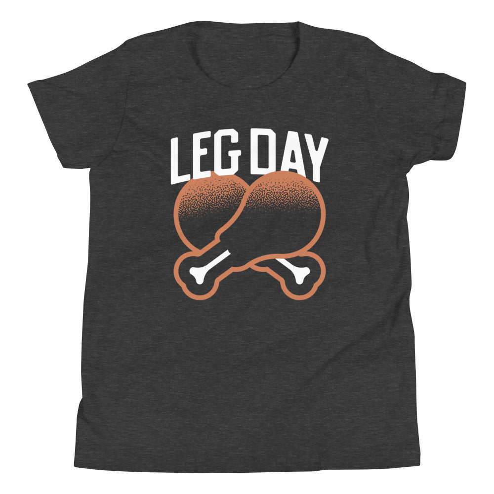 Leg Day Kid's Youth Tee Hoodie, Sweatshirt | PureTeeCo.com (Image 3)