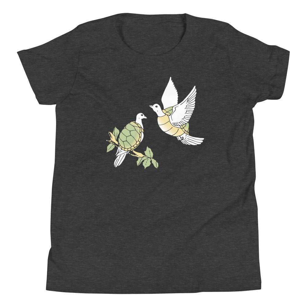 Two Turtle Doves Kid's Youth Tee Hoodie, Sweatshirt | PureTeeCo.com (Image 1)