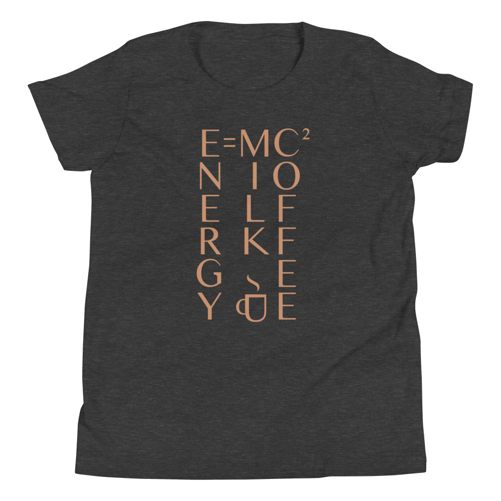 Energy Equals Milk Times Coffee Squared Kid's Youth Tee Hoodie, Sweatshirt | PureTeeCo.com (Image 3)