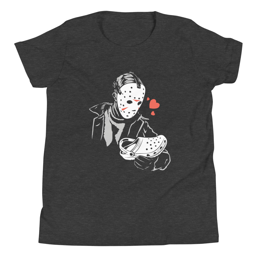 Jason Loves Crocs Kid's Youth Tee Hoodie, Sweatshirt | PureTeeCo.com (Image 1)