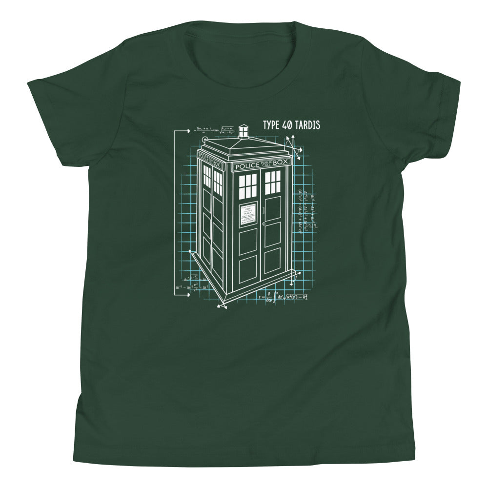 Type 40 Tardis Kid's Youth Tee Hoodie, Sweatshirt | PureTeeCo.com (Image 4)