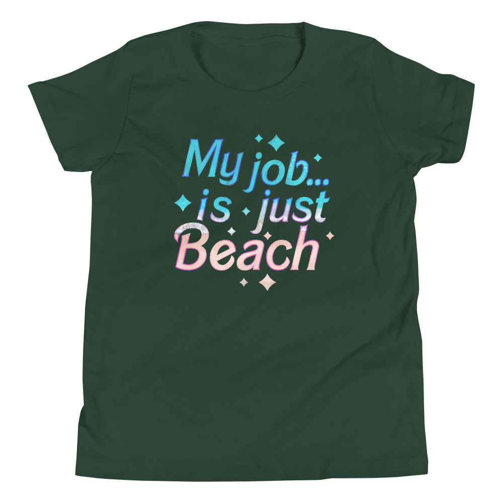 My Job Is Just Beach Kid's Youth Tee Hoodie, Sweatshirt | PureTeeCo.com (Image 5)