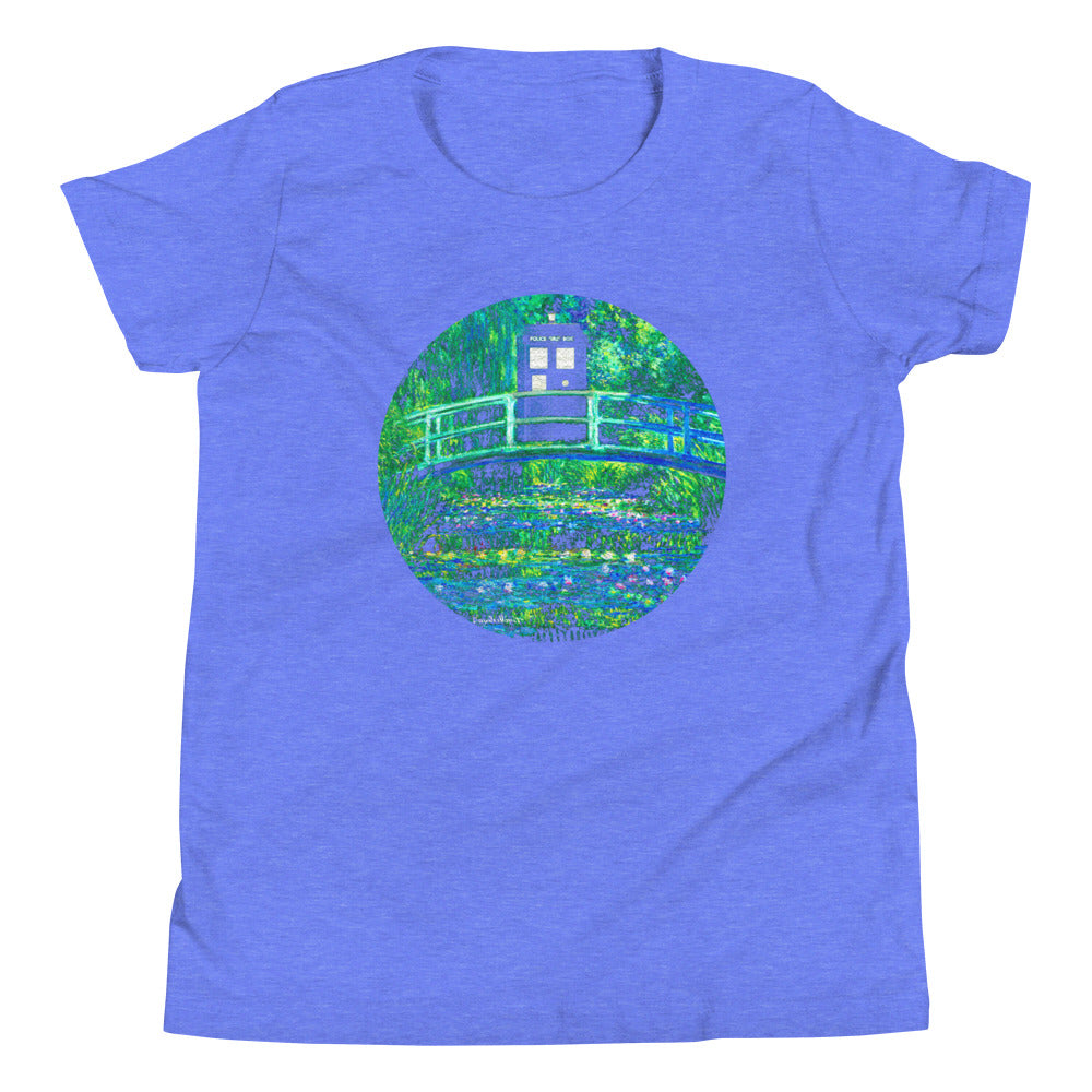 Water Lilies Police Box Kid's Youth Tee Hoodie, Sweatshirt | PureTeeCo.com (Image 4)
