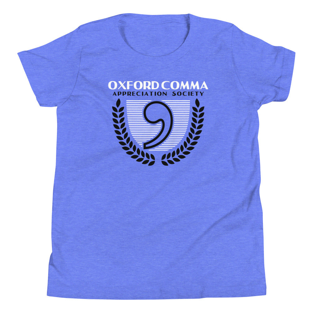 Oxford Comma Appreciation Society Kid's Youth Tee Hoodie, Sweatshirt | PureTeeCo.com (Image 3)
