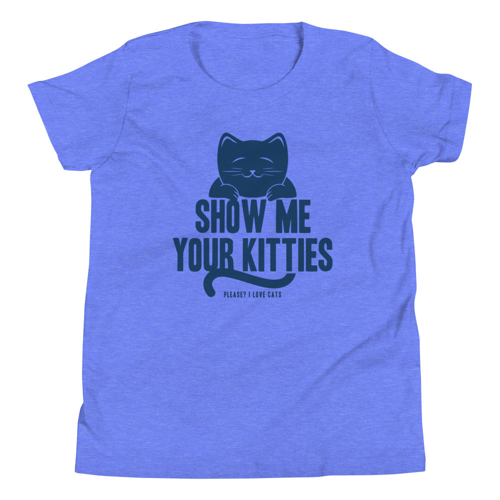 Show Me Your Kitties Kid's Youth Tee Hoodie, Sweatshirt | PureTeeCo.com (Image 1)