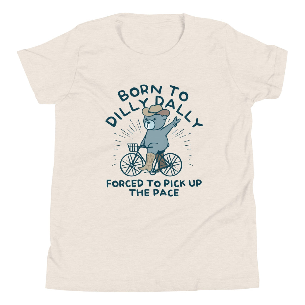 Born To Dilly Dally Forced To Pick Up The Pace Kid's Youth Tee Hoodie, Sweatshirt | PureTeeCo.com (Image 4)