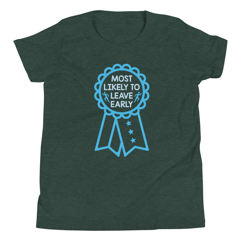 Most Likely To Leave Early Kid's Youth Tee Hoodie, Sweatshirt | PureTeeCo.com (Image 4)