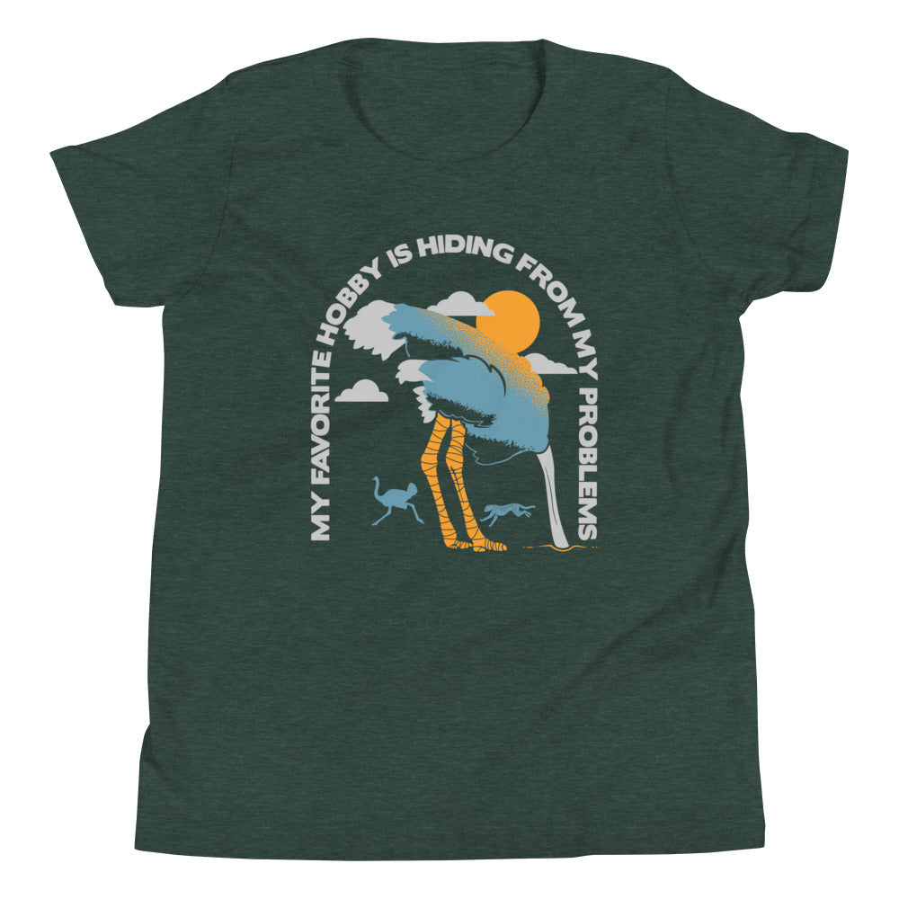 My Favorite Hobby Is Hiding From My Problems Kid's Youth Tee Hoodie, Sweatshirt | PureTeeCo.com (Image 4)