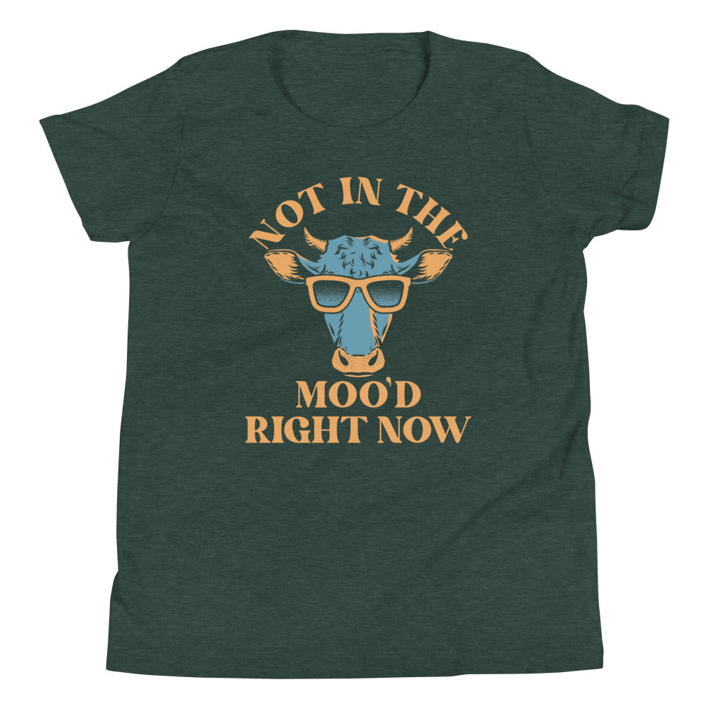 Not In The Moo'd Right Now Kid's Youth Tee Hoodie, Sweatshirt | PureTeeCo.com (Image 5)