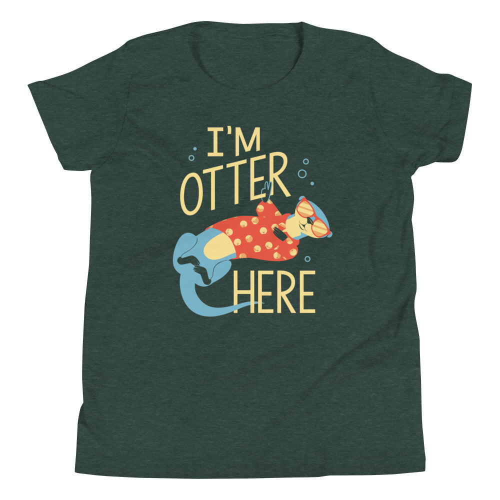 I'm Otter Here Kid's Youth Tee Hoodie, Sweatshirt | PureTeeCo.com (Image 5)