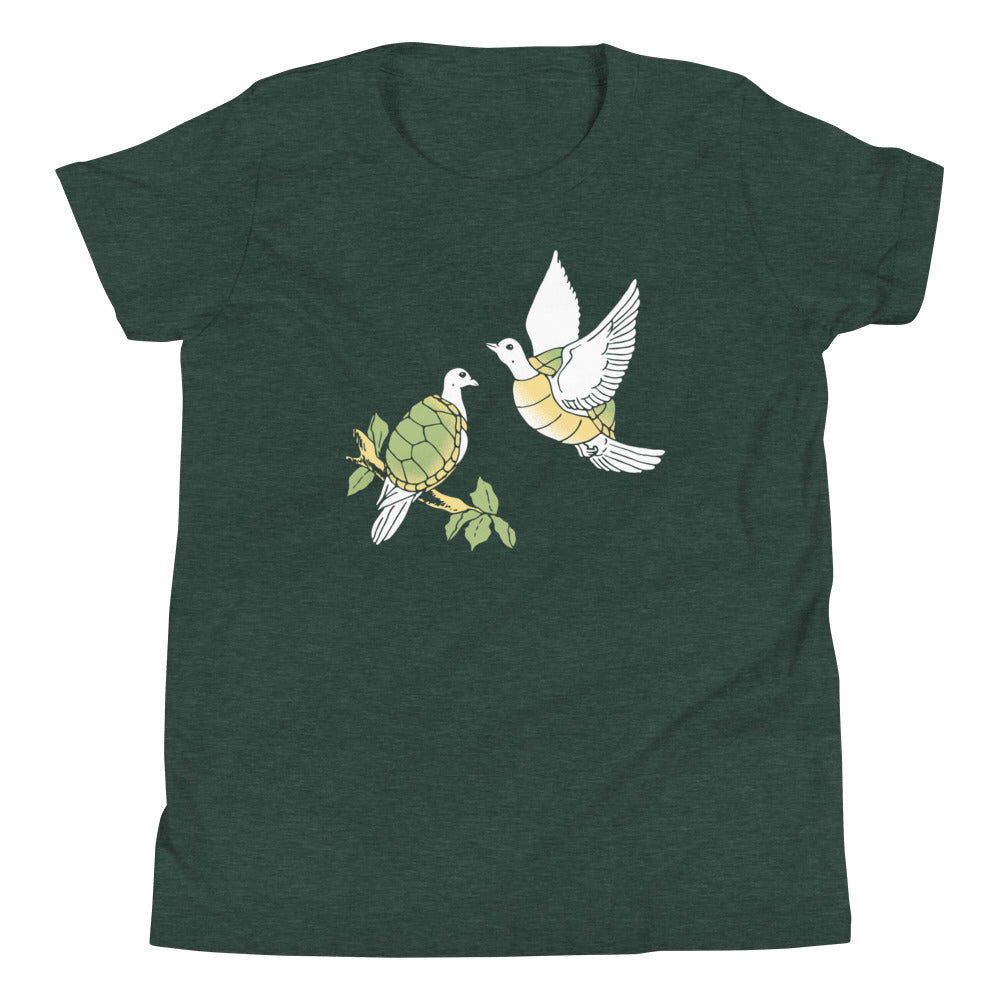 Two Turtle Doves Kid's Youth Tee Hoodie, Sweatshirt | PureTeeCo.com (Image 3)