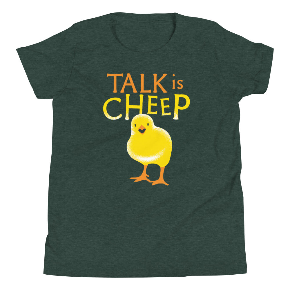 Talk Is Cheep Kid's Youth Tee Hoodie, Sweatshirt | PureTeeCo.com (Image 4)
