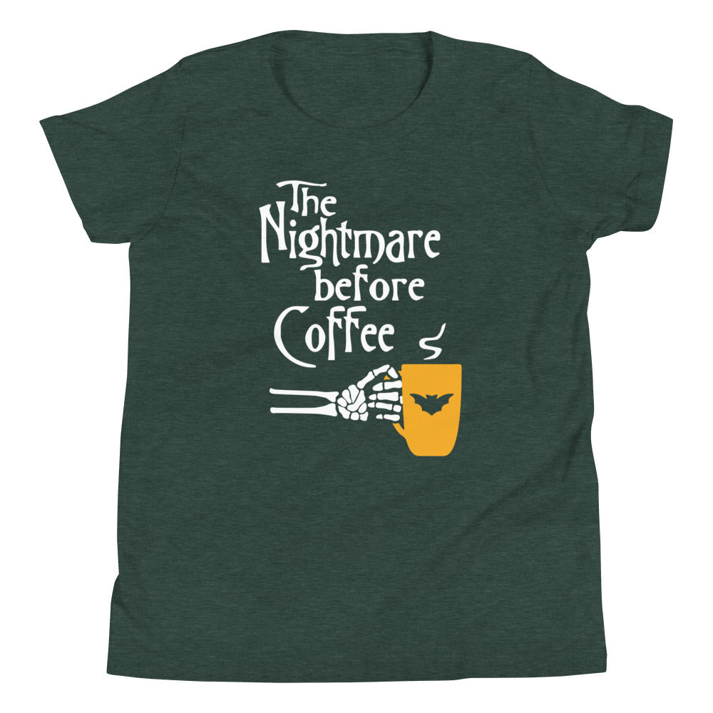 The Nightmare Before Coffee Kid's Youth Tee Hoodie, Sweatshirt | PureTeeCo.com (Image 4)