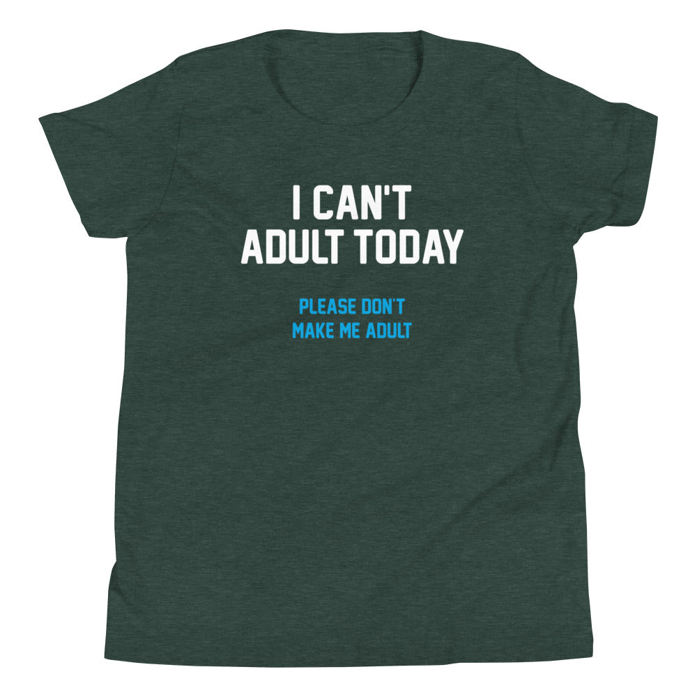 I Can't Adult Today Kid's Youth Tee Hoodie, Sweatshirt | PureTeeCo.com (Image 3)