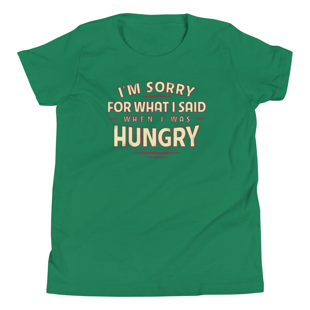 What I Said When I Was Hungry Kid's Youth Tee Hoodie, Sweatshirt | PureTeeCo.com (Image 3)