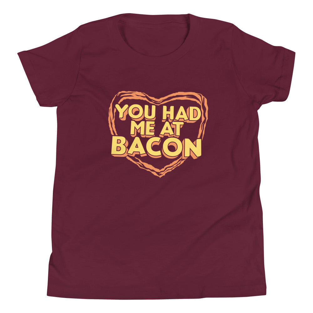 You Had Me At Bacon Kid's Youth Tee Hoodie, Sweatshirt | PureTeeCo.com (Image 3)