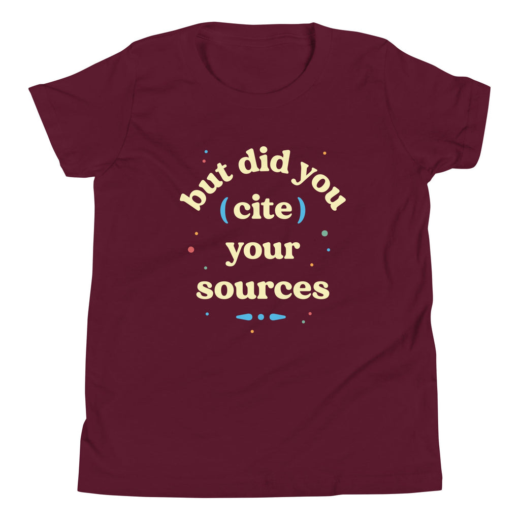 But Did You Cite Your Sources Kid's Youth Tee Hoodie, Sweatshirt | PureTeeCo.com (Image 3)