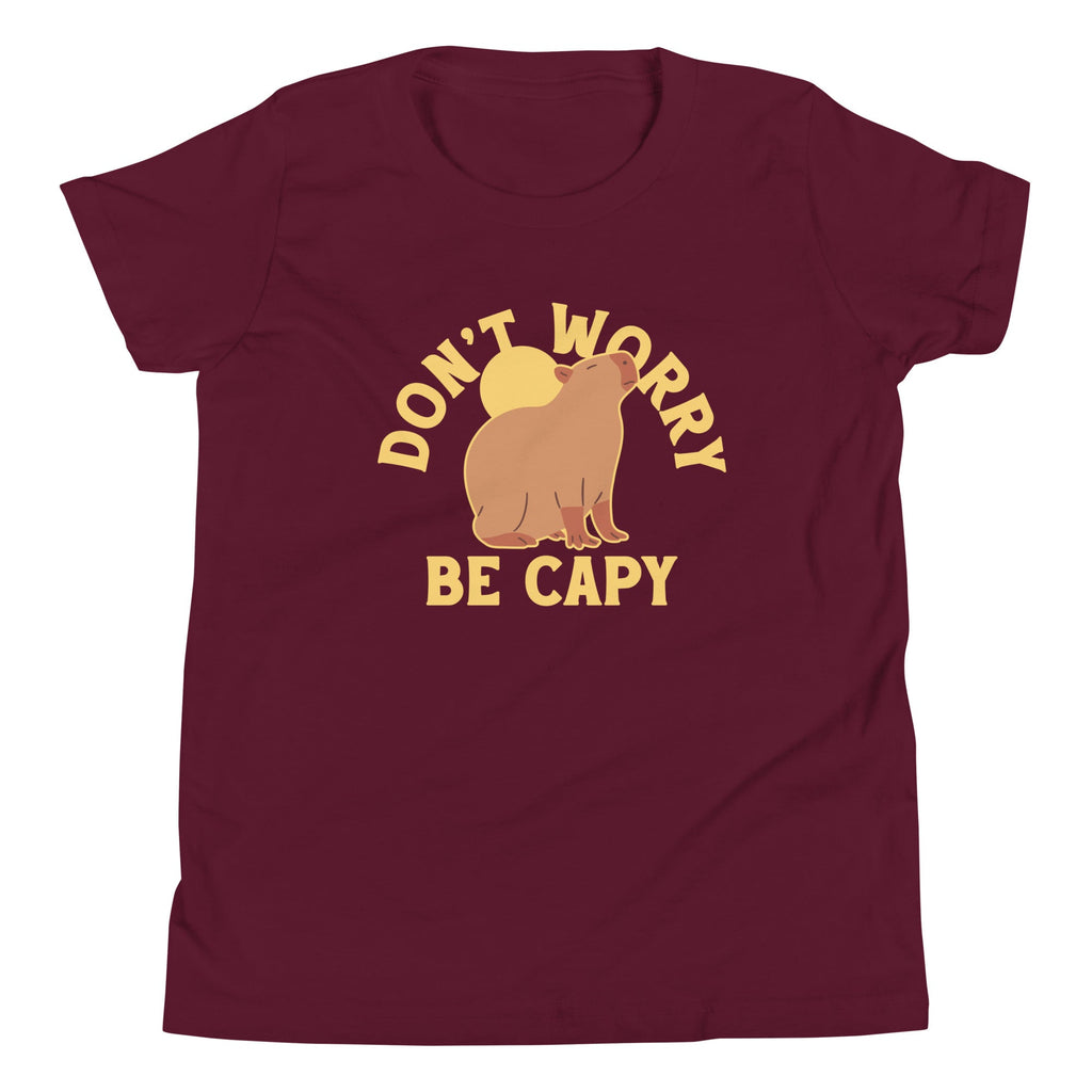 Don't Worry Be Capy Kid's Youth Tee Hoodie, Sweatshirt | PureTeeCo.com (Image 3)