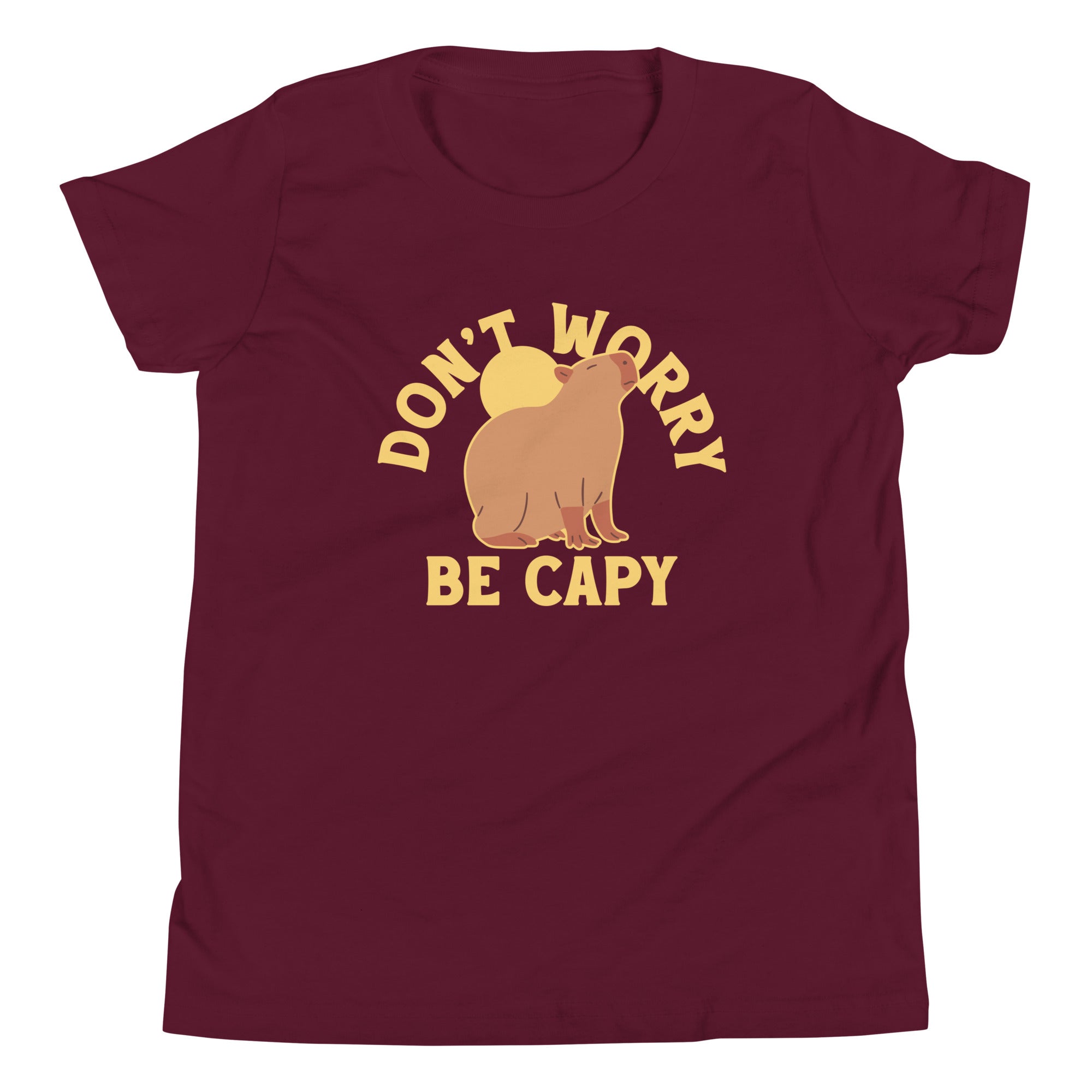 Don't Worry Be Capy Kid's Youth Tee Hoodie, Sweatshirt | PureTeeCo.com (Image 3)