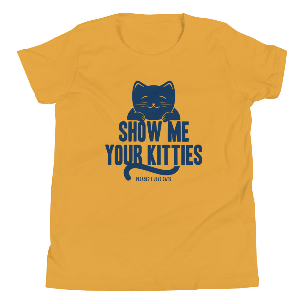 Show Me Your Kitties Kid's Youth Tee Hoodie, Sweatshirt | PureTeeCo.com (Image 3)