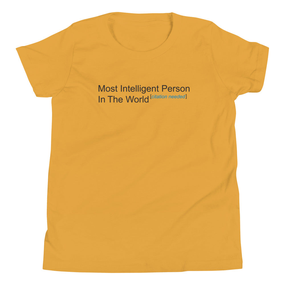 Most Intelligent Person in the World Citation Needed Kid's Youth Tee Hoodie, Sweatshirt | PureTeeCo.com (Image 3)