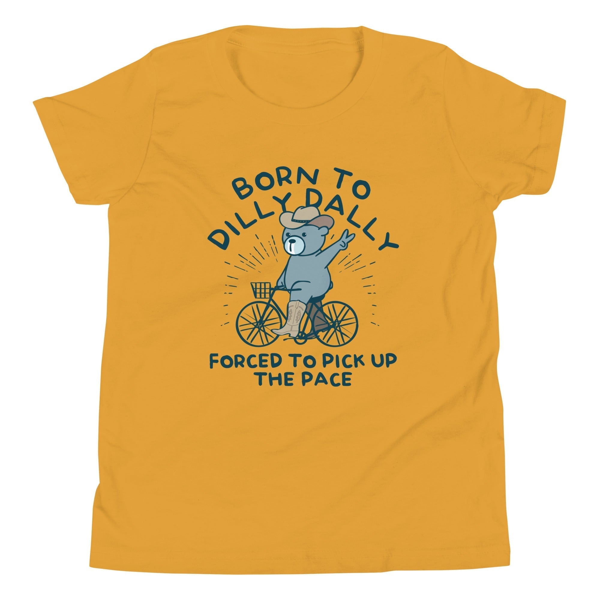Born To Dilly Dally Forced To Pick Up The Pace Kid's Youth Tee Hoodie, Sweatshirt | PureTeeCo.com (Image 3)