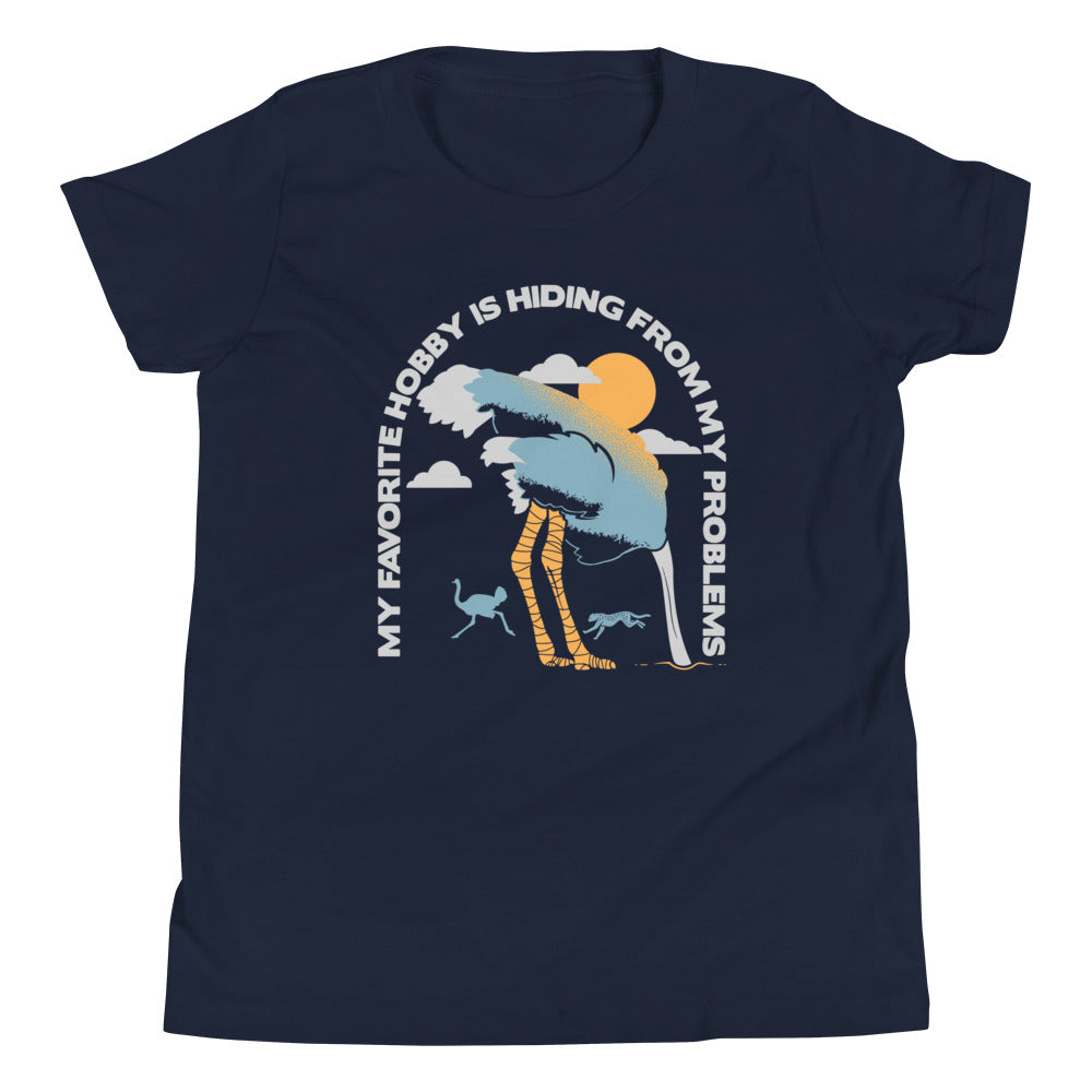 My Favorite Hobby Is Hiding From My Problems Kid's Youth Tee Hoodie, Sweatshirt | PureTeeCo.com (Image 2)