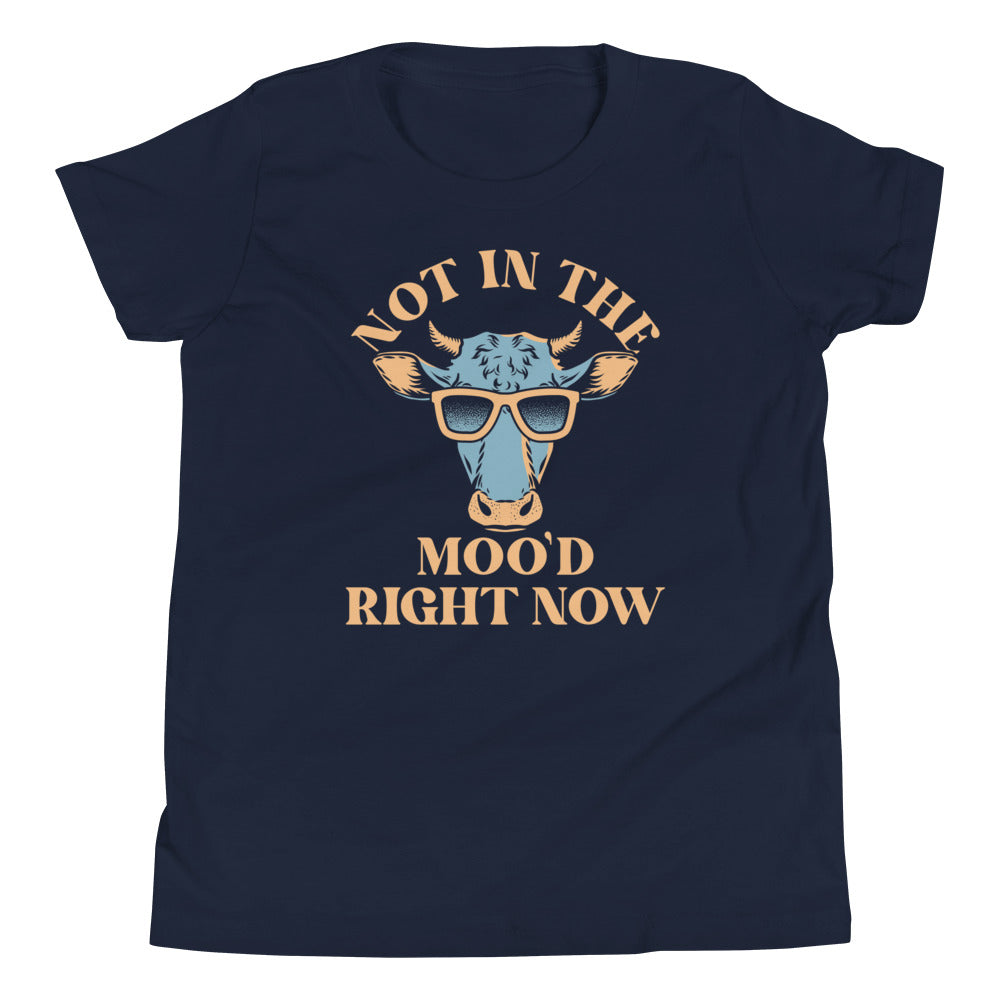 Not In The Moo'd Right Now Kid's Youth Tee Hoodie, Sweatshirt | PureTeeCo.com (Image 1)