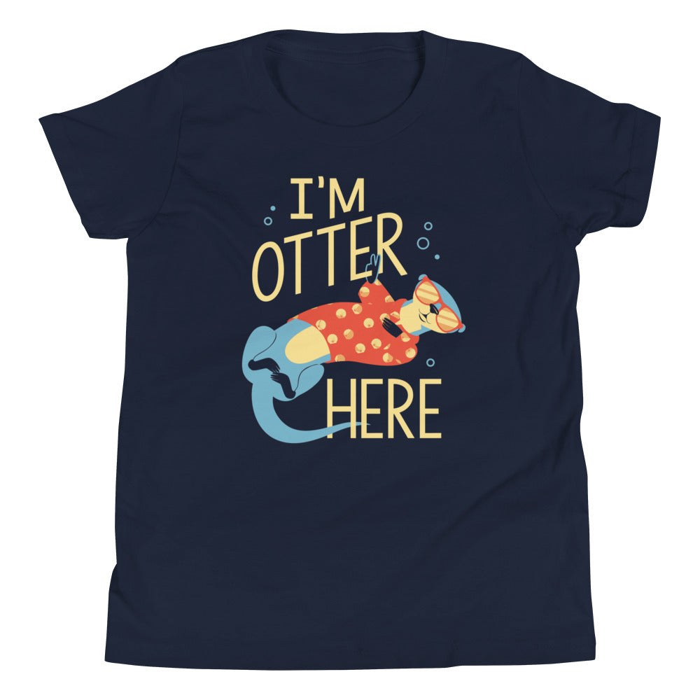 I'm Otter Here Kid's Youth Tee Hoodie, Sweatshirt | PureTeeCo.com (Image 3)