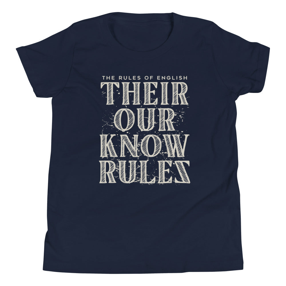 Their Our Know Rules Kid's Youth Tee Hoodie, Sweatshirt | PureTeeCo.com (Image 2)