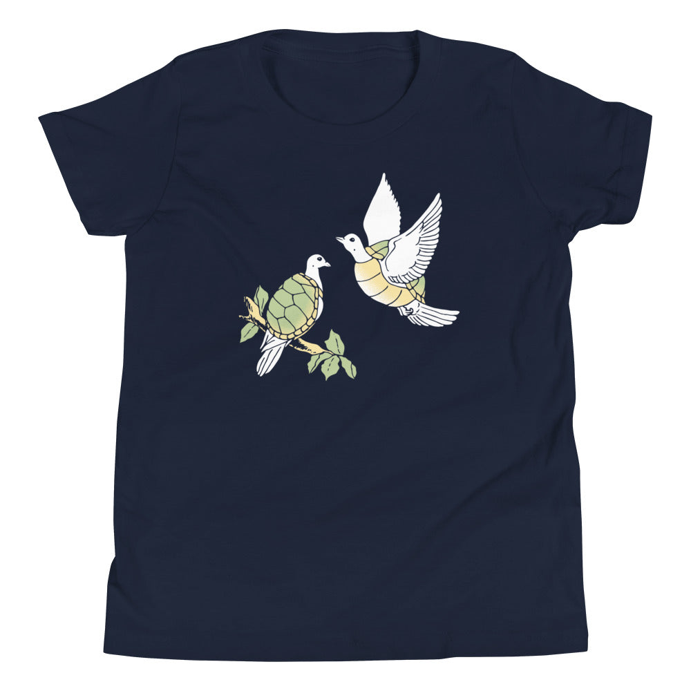 Two Turtle Doves Kid's Youth Tee Hoodie, Sweatshirt | PureTeeCo.com (Image 2)