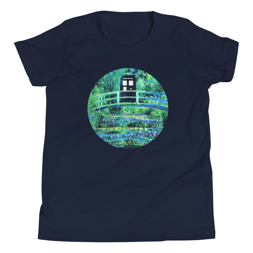 Water Lilies Police Box Kid's Youth Tee Hoodie, Sweatshirt | PureTeeCo.com (Image 1)