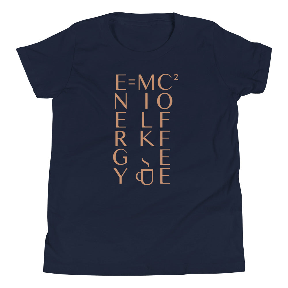 Energy Equals Milk Times Coffee Squared Kid's Youth Tee Hoodie, Sweatshirt | PureTeeCo.com (Image 1)